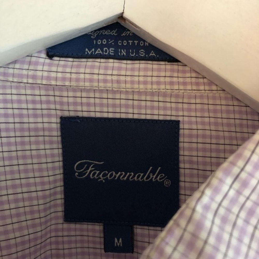 Faconnable Plaid Button Down Shirt Top - image 2